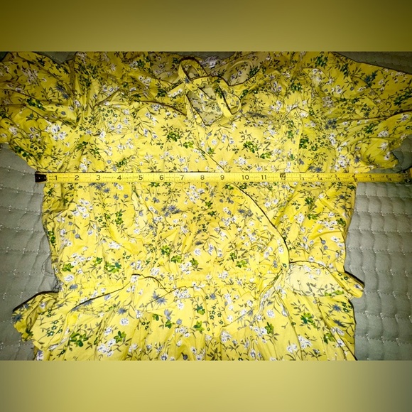 Calista boho Floral Yellow Midi ruffle Dress. Size Small. VGUC. - Picture 9 of 12
